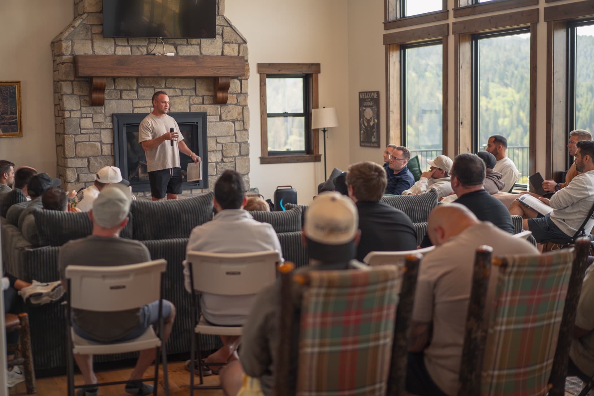Strategy session at the cabin